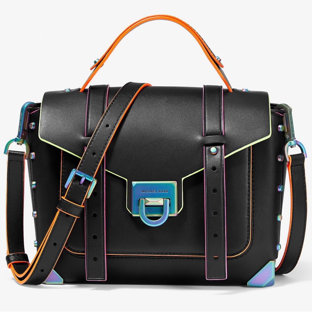 MICHAEL KORS
Manhattan Medium Contrast-Trim
Leather Satchel